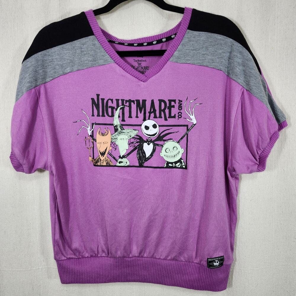 Nightmare Before Christmas Shirt Sleepwear Size M 8-10 Top Halloween Tim Burton